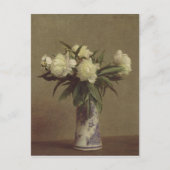 青と白の花瓶の牡丹 ポストカード (正面)