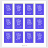 青と白の花瓶蔵書票 シール (シート)