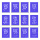 青と白の花瓶蔵書票 シール (正面)