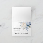 青と白の花結婚のサンキューカード サンキューカード (内部)