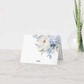 青と白の花結婚のサンキューカード サンキューカード (裏面)