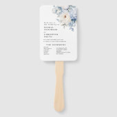 青と白の花結婚式 プログラム ハンドファン (正面)
