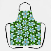 青と白の花 エプロン (正面)