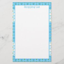 青と白の花 便箋