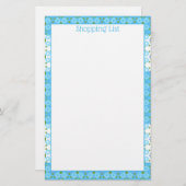 青と白の花 便箋 (正面/裏面)