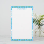 青と白の花 便箋 (スタンド正面)