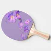 青と白の花 卓球ラケット (横)