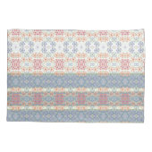 青と白の花 枕カバー (裏面-左)