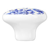 青と白の菊の国フランスのの装飾 セラミックノブ (側面)