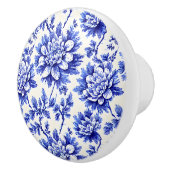 青と白の菊の国フランスのの装飾 セラミックノブ (右)