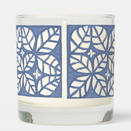 青と白の葉の香りのキャンドル