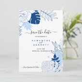 青と白の葉招待状 招待状 (スタンド正面)