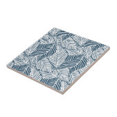 青と白の葉 タイル (側面)