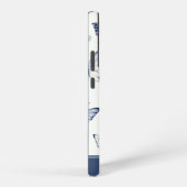 青と白の蝶のモノグラム SAMSUNG GALAXYケース (右側面)