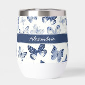 青と白の蝶モノグラム (背面)