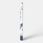 青と白の蝶モノグラム SAMSUNG GALAXYケース (左側面)