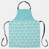 青と白の行ハヌッカロウソク エプロン (正面)