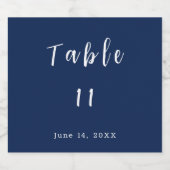 青と白の表結婚番号 スパークリングワインラベル (シングルラベル)