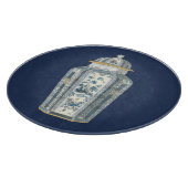 青と白の装飾用アジアの壷 カッティングボード (角)