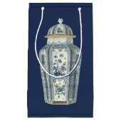 青と白の装飾用アジアの壷 スモールペーパーバッグ (正面)