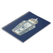 青と白の装飾用アジアの壷 ノートブック (左側)