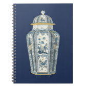 青と白の装飾用アジアの壷 ノートブック (正面)