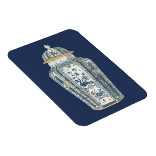 青と白の装飾用アジアの壷 マグネット (右側)