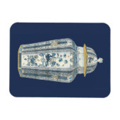 青と白の装飾用アジアの壷 マグネット (横)