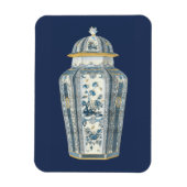 青と白の装飾用アジアの壷 マグネット (縦)