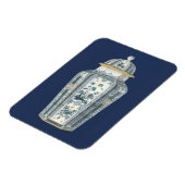 青と白の装飾用アジアの壷 マグネット (左側)