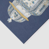 青と白の装飾用アジアの壷 薄葉紙 (詳細)