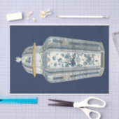 青と白の装飾用アジアの壷 薄葉紙 (クラフト)