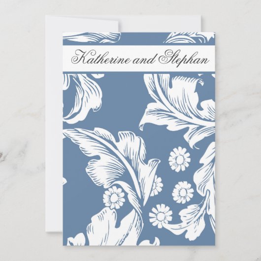 青と白の記念日 招待状 (正面)