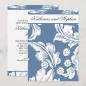 青と白の記念日 招待状 (正面/裏面)