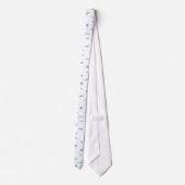 青と白の貝殻とヒトデの柄のネクタイ ネクタイ (裏面)