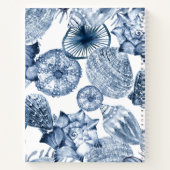 青と白の貝類沿岸デザイン名 ノートブック (裏面)