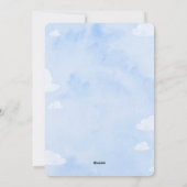 青と白の赤ちゃんシャワー招待状 シーズンカード (裏面)