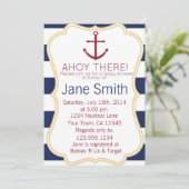 青と白の赤航海のちゃんシャワー招待状 招待状 (スタンド正面)