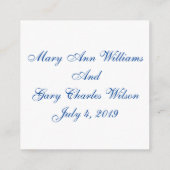 青と白の返信カード RSVP カード (裏面)