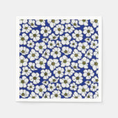 青と白の野の花  スタンダードカクテルナプキン (正面)