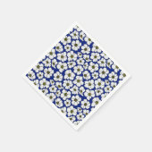 青と白の野の花  スタンダードカクテルナプキン (角)