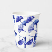 青と白の銀杏の葉 紙コップ (右)