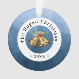 青と白の鐘のミスタントー |家族クリスマス オーナメント