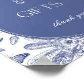 青と白の陳腐なカードとギフトサイン ポスター (角)