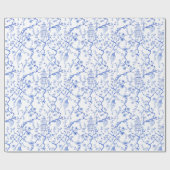 青と白の陳腐なラッピング紙 ラッピングペーパー (フラット)