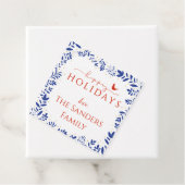 青と白の陳腐な鳥の贈り物ラベル フェイバータグ (インサイチュ)