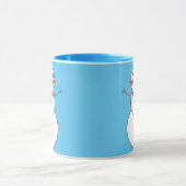 青と白の雪だるまプリントコーヒーマグ マグカップ (中央)