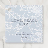 青と白の雪の枝の休日 フェイバータグ (正面)