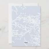 青と白の雪の枝ホリデーフォトカード シーズンカード (裏面)