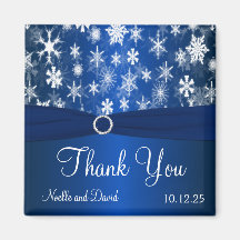 青と白の雪の結晶ありがとう